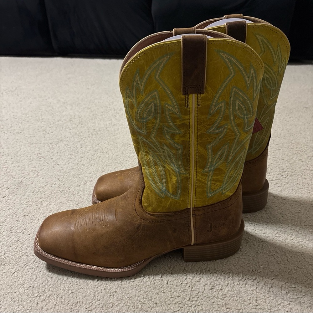 Justin Boots Men’s 13D Canter Clay Brown Water Buffalo Square Toe SE7515 Cowboy